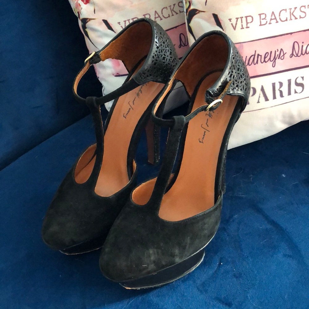 Elizabeth and James suede and leather heels